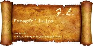 Faragó Lujza névjegykártya